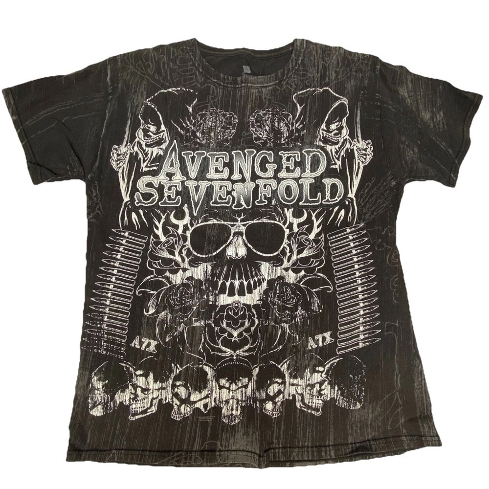 Avenged Sevenfold All Over Print Heavy Metal Band 2011 T-shirt Y2K AX7